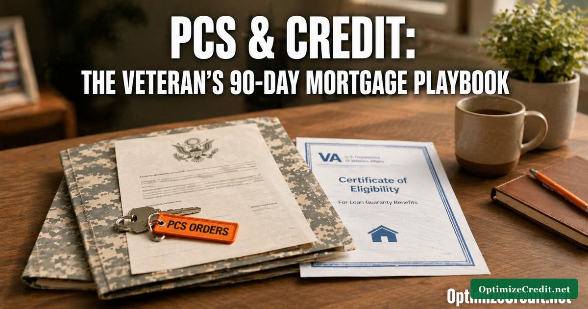 Adult and elderly parent at a kitchen table reviewing a credit statement and a Power of Attorney folder together