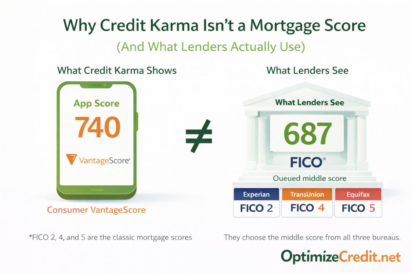 Why Credit Karma Isn't a Mortgage Score (And What Lenders Actually Use)