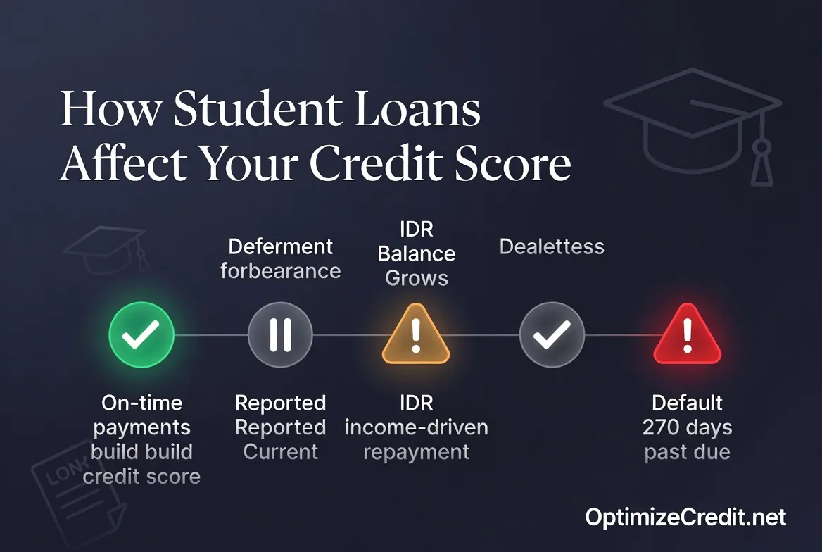 Chart showing how student loan status affects FICO and VantageScore models